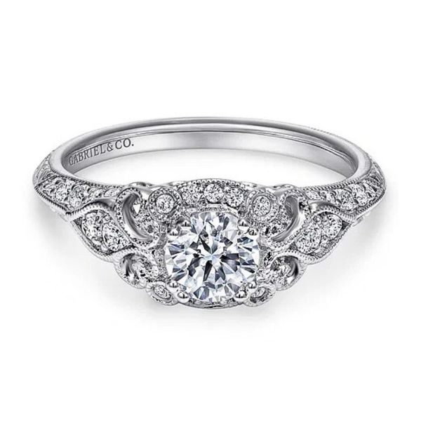 Vintage Style Diamond Engagement Ring Semi-Mount Harris Jeweler Troy, OH