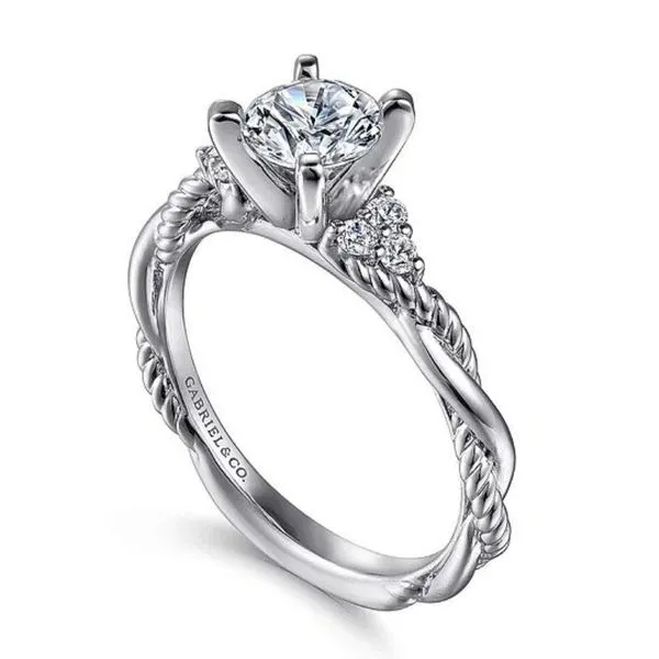 Round Diamond Twisted Shank Engagement Ring Semi-Mount Image 2 Harris Jeweler Troy, OH