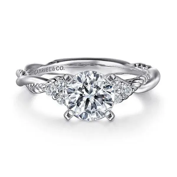 Round Diamond Twisted Shank Engagement Ring Semi-Mount Harris Jeweler Troy, OH