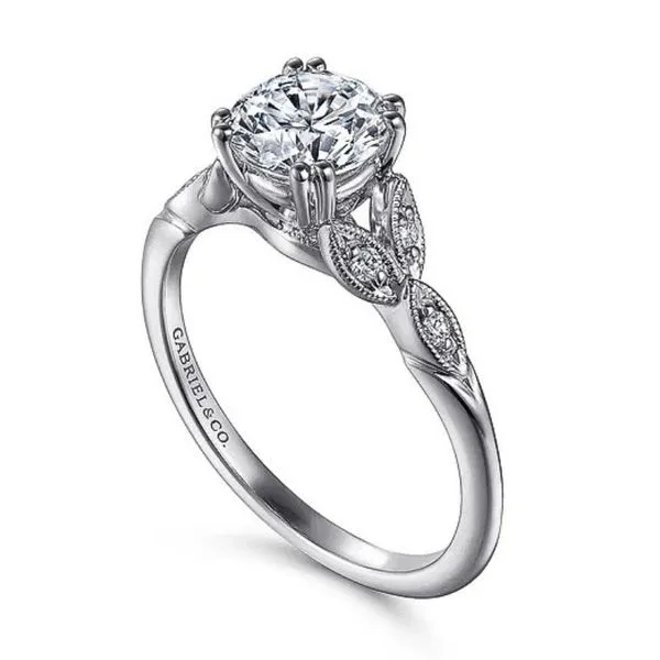 Floral Style Diamond Engagement Ring Semi-Mount Image 2 Harris Jeweler Troy, OH
