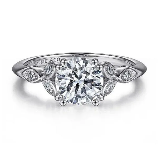 Floral Style Diamond Engagement Ring Semi-Mount Harris Jeweler Troy, OH