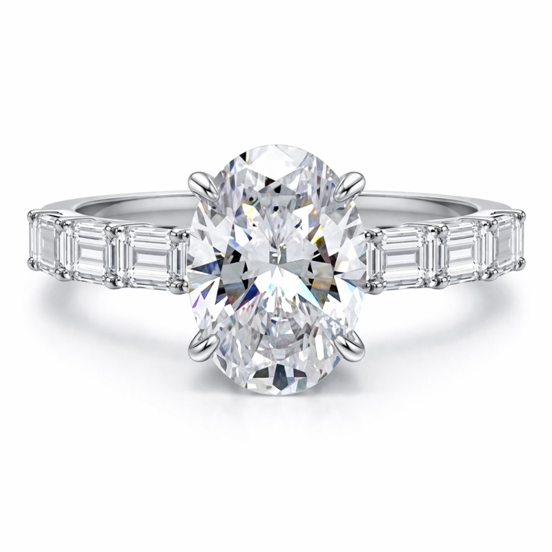 Oval and Emerald Cut Diamond Semi-Mount Engagement Ring Harris Jeweler Troy, OH