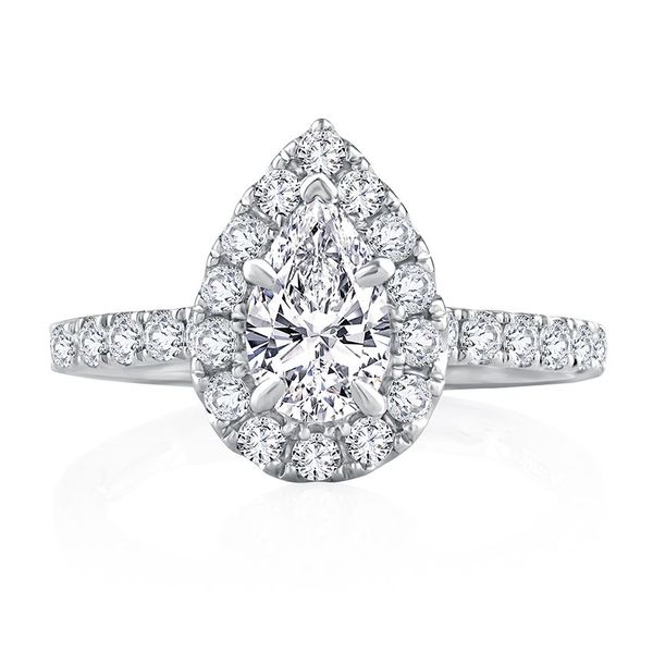 Pear Shape Halo-Style Engagement Ring Semi-Mount Harris Jeweler Troy, OH