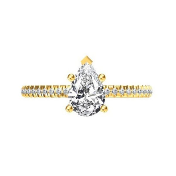 Diamond Pear-Shaped Semi-Mount Engagement Ring Harris Jeweler Troy, OH