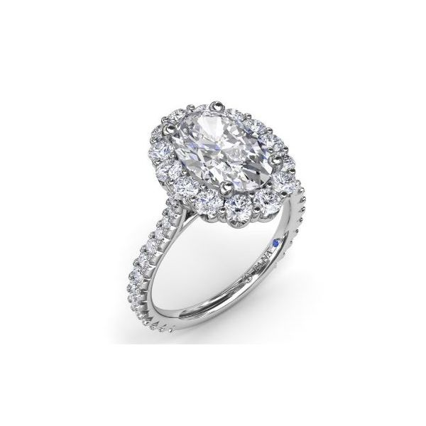 Oval Halo-Style Diamond Fana Semi-Mount Engagement Ring Harris Jeweler Troy, OH