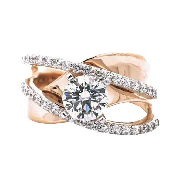 Round Diamond Free-Form Semi-Mount Engagement Ring Harris Jeweler Troy, OH