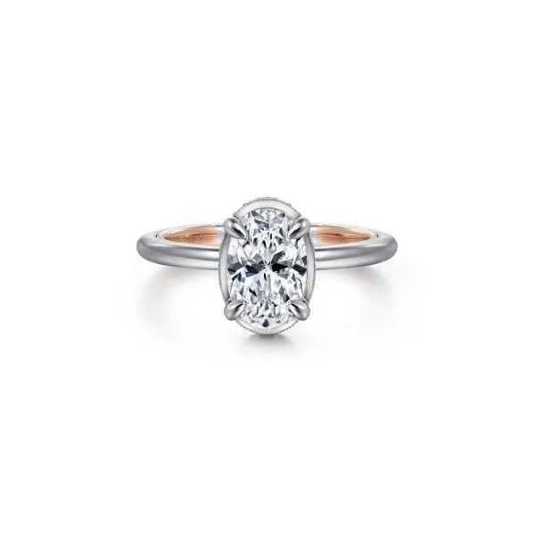 Oval Solitaire Diamond Semi-Mount Engagement Ring Harris Jeweler Troy, OH