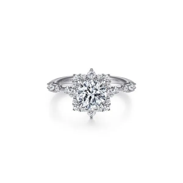 Diamond Halo-Style Semi-Mount Engagement Ring Harris Jeweler Troy, OH