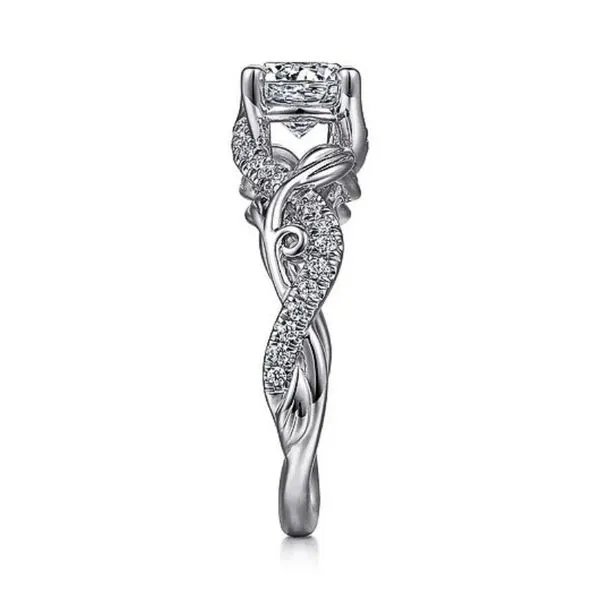Diamond Organic Leaf Design Semi-Mount Engagement Ring Image 3 Harris Jeweler Troy, OH