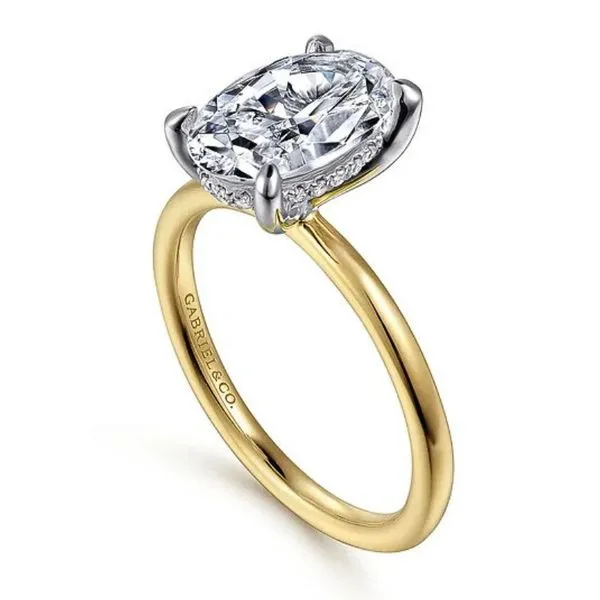 Oval Diamond Solitaire Engagement Ring with Hidden Halo Image 2 Harris Jeweler Troy, OH