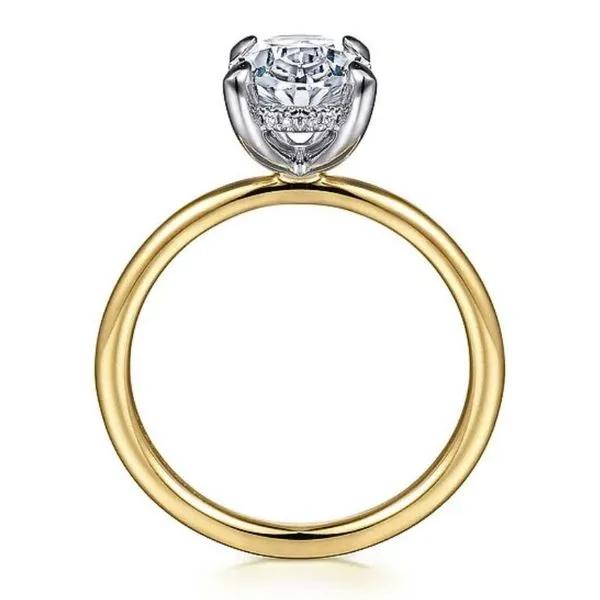 Oval Diamond Solitaire Engagement Ring with Hidden Halo Image 3 Harris Jeweler Troy, OH