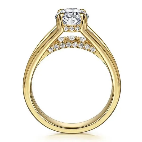 Oval Diamond Split-Shank Semi-Mount Engagement Ring Image 3 Harris Jeweler Troy, OH