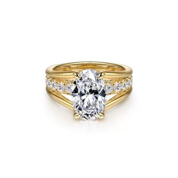 Oval Diamond Split-Shank Semi-Mount Engagement Ring Harris Jeweler Troy, OH