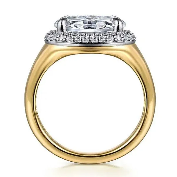 Oval East-West Semi-Mount Engagement Ring Image 3 Harris Jeweler Troy, OH