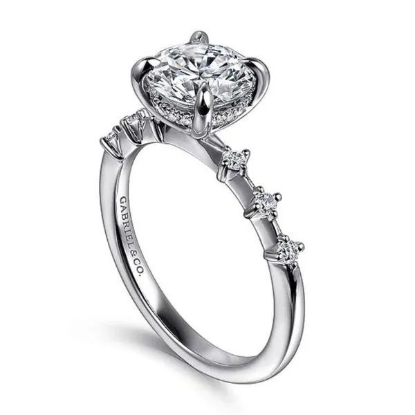 Scattered Diamond Semi-Mount Engagement Ring Image 3 Harris Jeweler Troy, OH