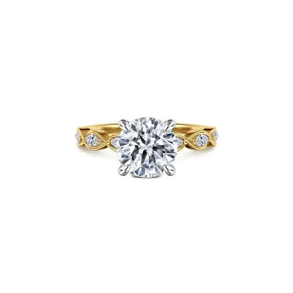 Scalloped Diamond Semi-Mount Engagement Ring Harris Jeweler Troy, OH