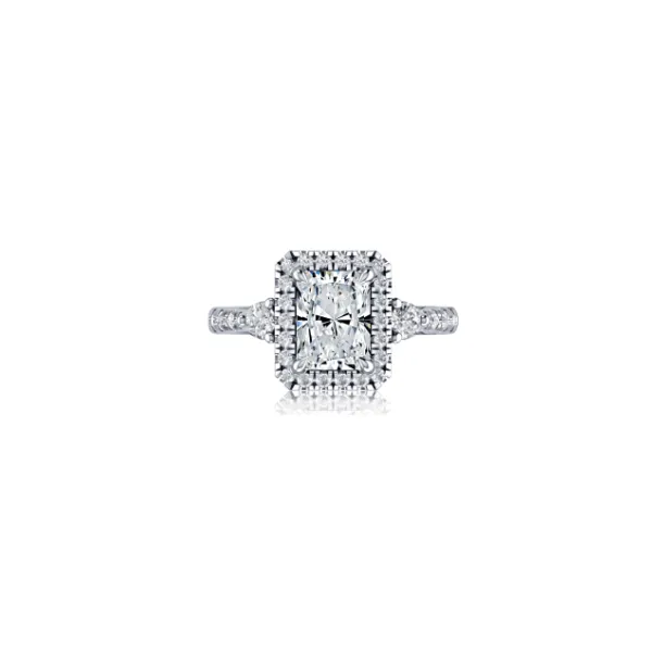 A.Jaffe Radiant Cut Diamond Semi-Mount Engagement Ring Harris Jeweler Troy, OH