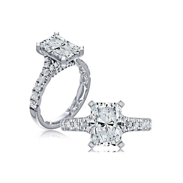 A.Jaffe Radiant Cut Diamond Semi-Mount Engagement Ring Harris Jeweler Troy, OH