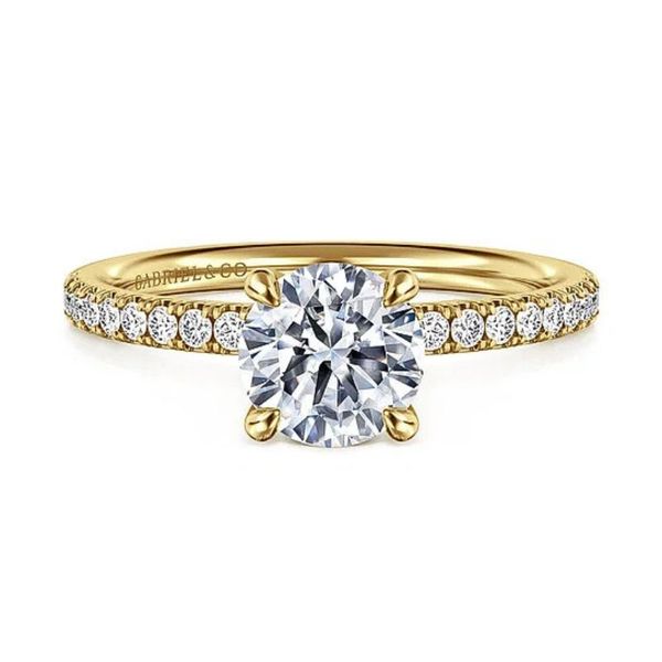 Gabriel & Co Round Diamond Semi-Mount Engagement Ring Image 2 Harris Jeweler Troy, OH