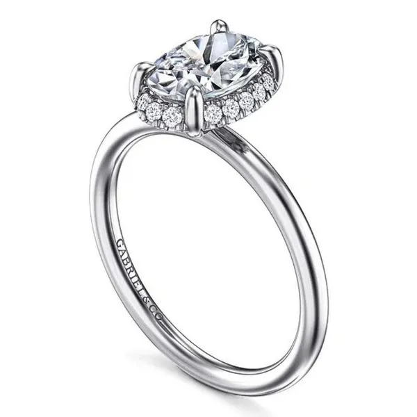 Gabriel & Co Oval Diamond Solitaire Semi-Mount Engagement Ring With Hidden Halo Image 2 Harris Jeweler Troy, OH