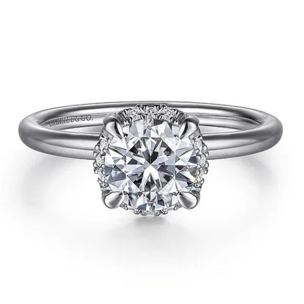 Gabriel & Co Round Diamond Solitaire Semi-Mount Engagement Ring With Hidden Halo Harris Jeweler Troy, OH