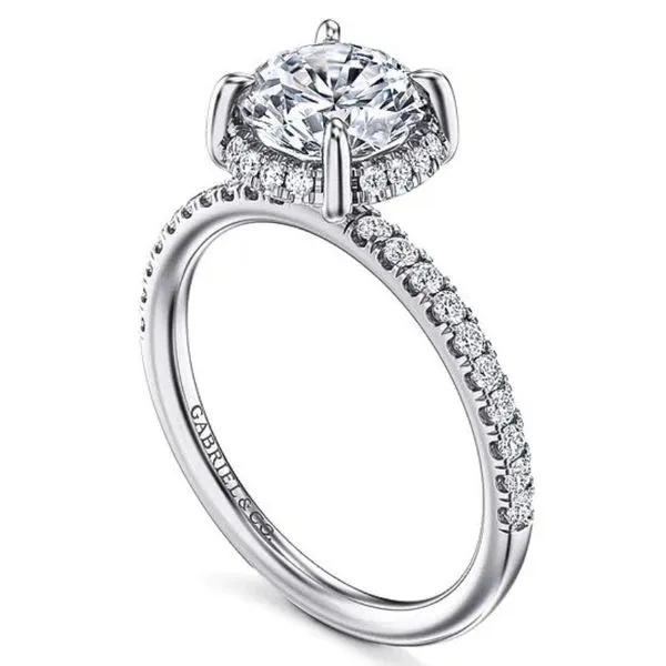 Gabriel & Co Round Diamond Halo-Style Semi-Mount Engagement Ring Image 2 Harris Jeweler Troy, OH