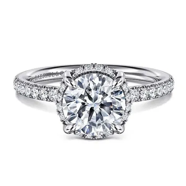 Gabriel & Co Round Diamond Halo-Style Semi-Mount Engagement Ring Harris Jeweler Troy, OH