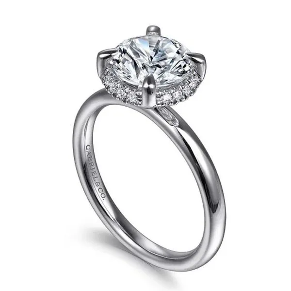 Gabriel & Co Round Diamond Solitaire Semi-Mount Engagement Ring With Hidden Halo Image 2 Harris Jeweler Troy, OH