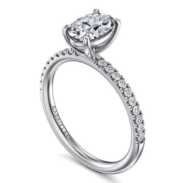 Gabriel & Co Oval Diamond Semi-Mount Engagement Ring Image 2 Harris Jeweler Troy, OH