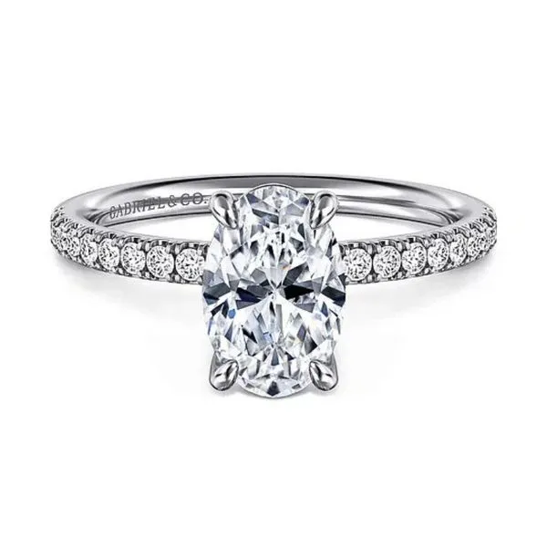 Gabriel & Co Oval Diamond Semi-Mount Engagement Ring Harris Jeweler Troy, OH