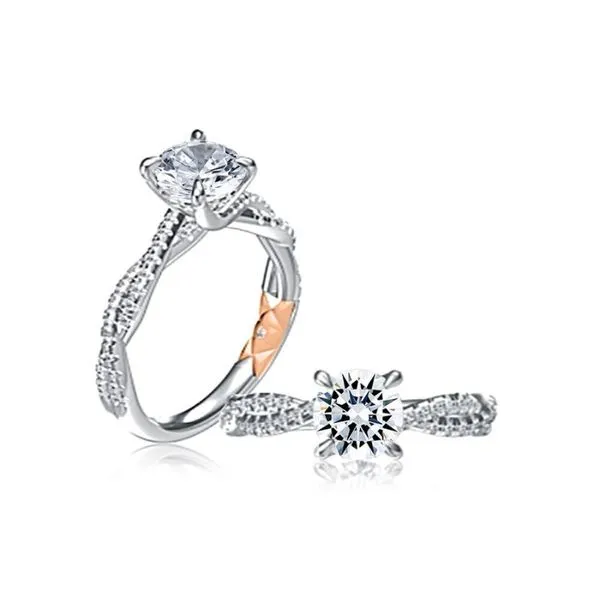 A.Jaffe Round Twisted Shank Diamond Semi-Mount Engagement Ring Harris Jeweler Troy, OH