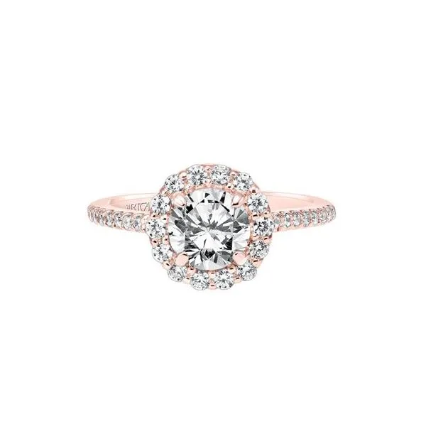 Rose Gold Halo-Style Diamond Semi-Mount Engagement Ring Harris Jeweler Troy, OH