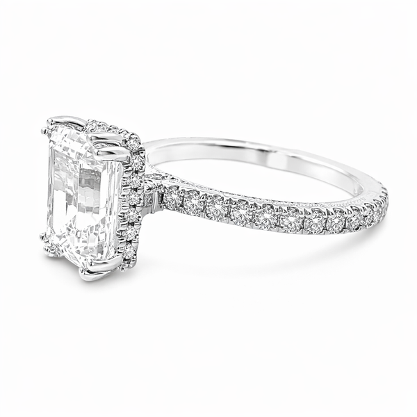 Verragio Traditions Collection Emerald Diamond Semi-Mount Engagement Ring with Hidden Halo Image 2 Harris Jeweler Troy, OH