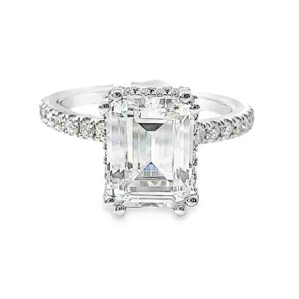 Verragio Traditions Collection Emerald Diamond Semi-Mount Engagement Ring with Hidden Halo Harris Jeweler Troy, OH