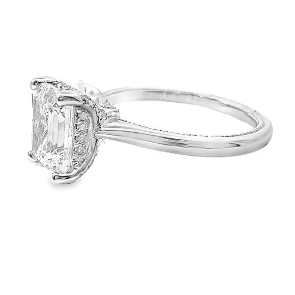 Verragio Emerald Diamond Solitaire Semi-Mount Engagement Ring With Hidden Halo Image 2 Harris Jeweler Troy, OH