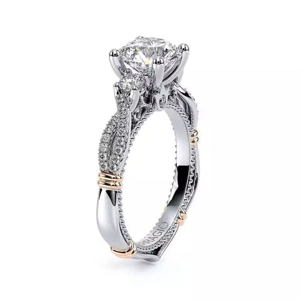 Verragio Parisian Collection Three-Stone Diamond Semi-Mount Engagement Ring Image 2 Harris Jeweler Troy, OH