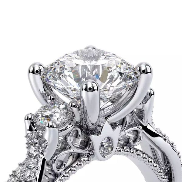 Verragio Parisian Collection Three-Stone Diamond Semi-Mount Engagement Ring Image 3 Harris Jeweler Troy, OH