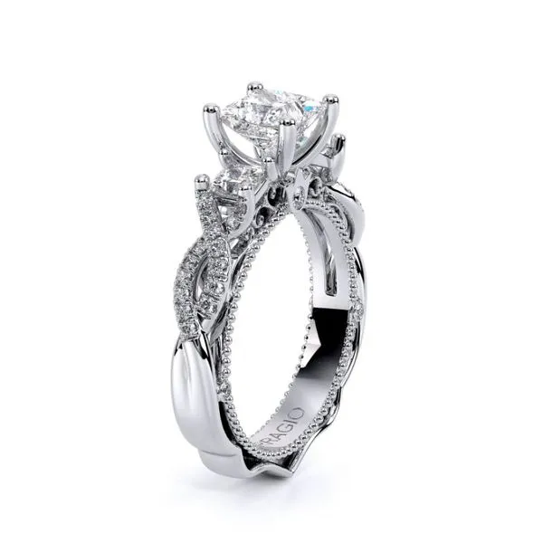 Verragio Venetian Collection Princess Cut 3-Stone Semi-Mount Engagement Ring Image 2 Harris Jeweler Troy, OH