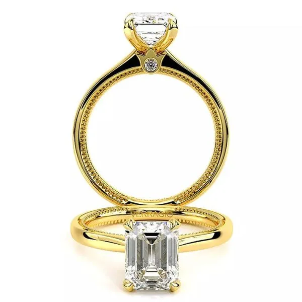 Verragio Renaissance Collection Emerald Cut Diamond Solitaire Semi-Mount Engagement Ring Harris Jeweler Troy, OH