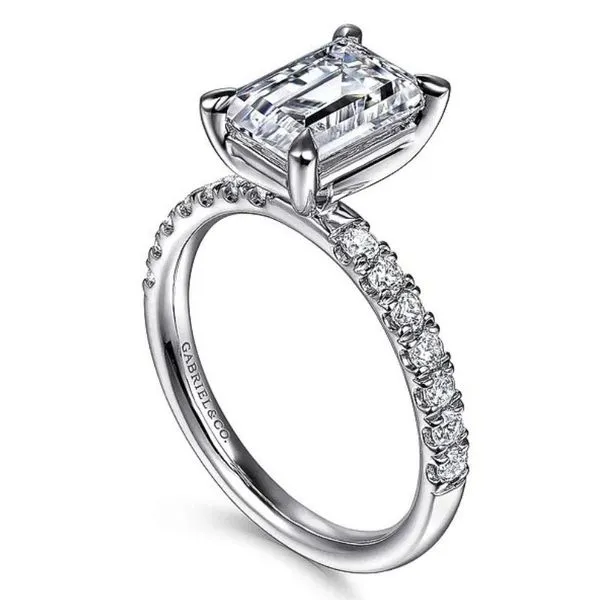 Gabriel & Co Emerald Cut Diamond Semi-Mount Engagement Ring Image 2 Harris Jeweler Troy, OH