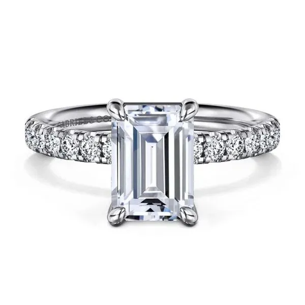Gabriel & Co Emerald Cut Diamond Semi-Mount Engagement Ring Harris Jeweler Troy, OH