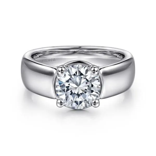 Gabriel & Co Round Brilliant Cut Diamond Semi-Mount Engagement Ring Harris Jeweler Troy, OH
