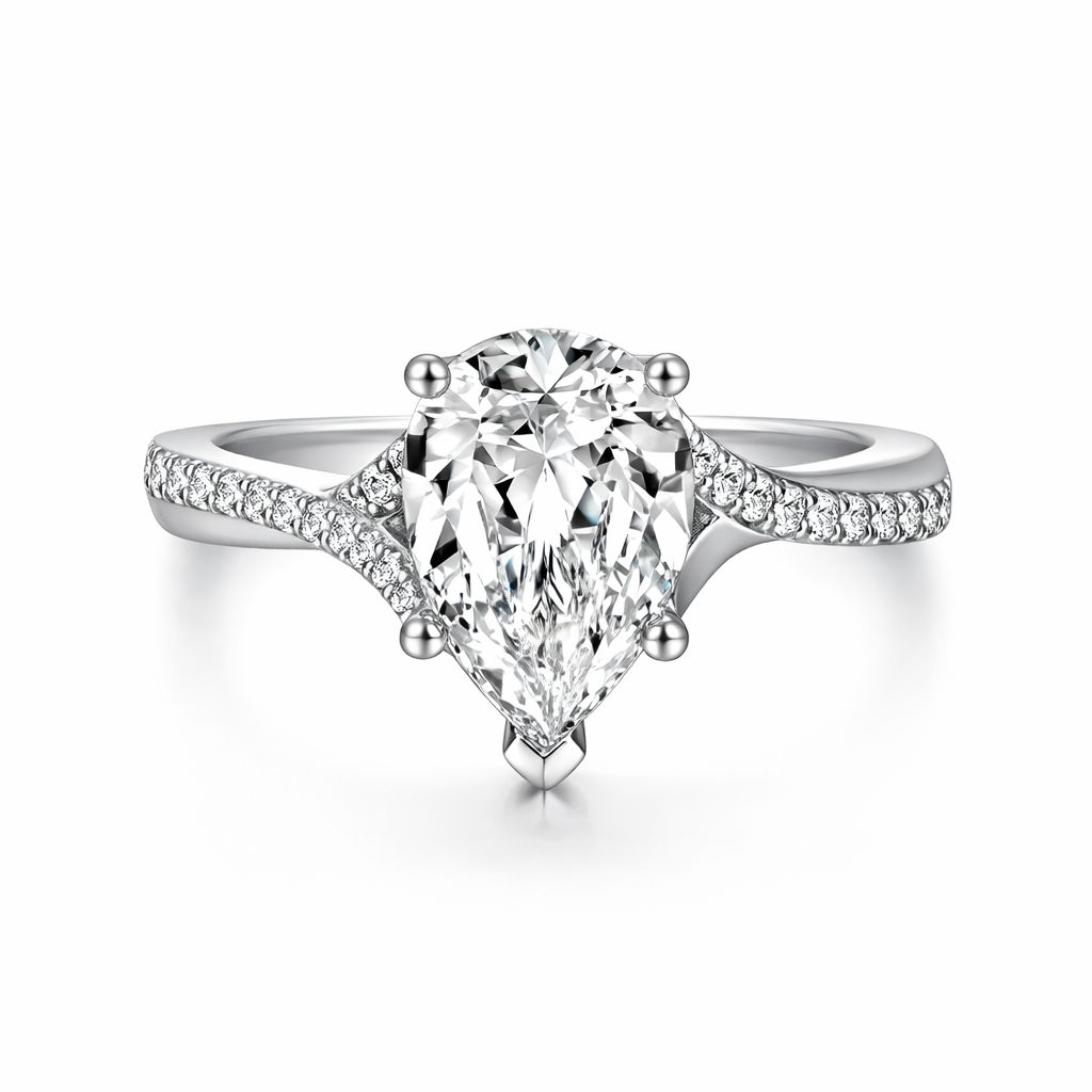 Gabriel & Co Pear Diamond Semi-Mount Criss-Cross Style Engagement Ring Harris Jeweler Troy, OH