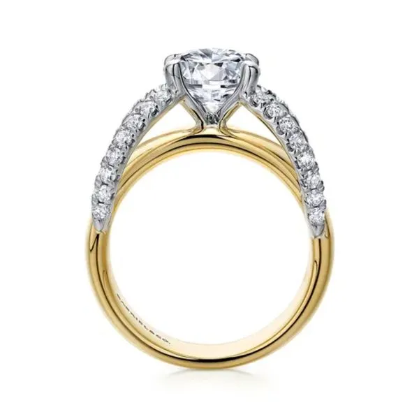 Gabriel & Co. Round Diamond Semi-Mount Cathedral Style Engagement Ring Image 3 Harris Jeweler Troy, OH