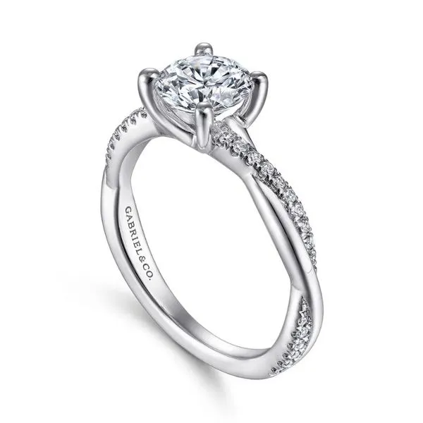 Gabriel & Co. Round Brilliant Cut Diamond Semi-Mount Criss-Cross Style Engagement Ring Image 2 Harris Jeweler Troy, OH