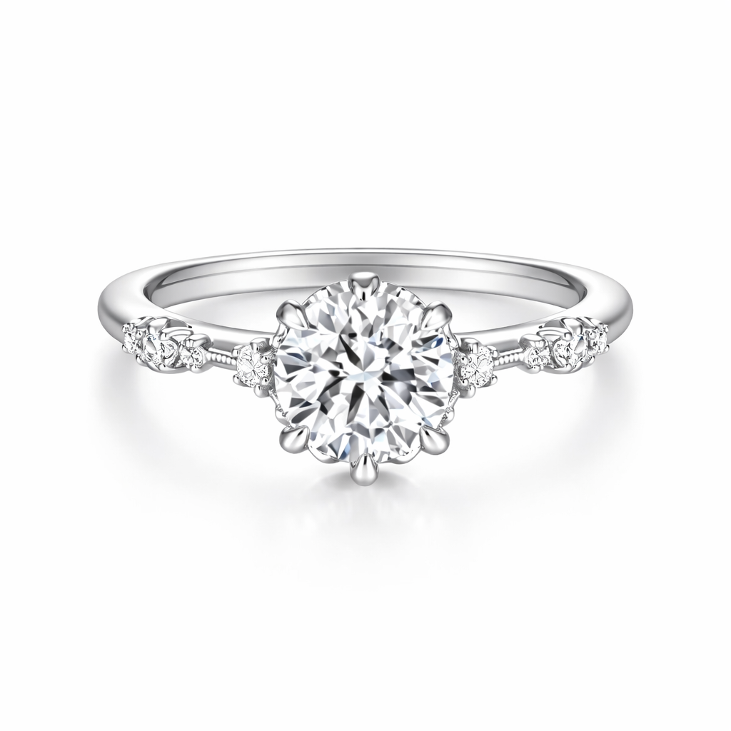 Gabriel & Co. Round Brilliant Cut Diamond Semi-Mount Engagement Ring Harris Jeweler Troy, OH