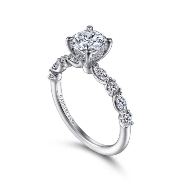 Gabriel & Co. Round Brilliant Cut Diamond Semi-Mount Engagement Ring Image 2 Harris Jeweler Troy, OH