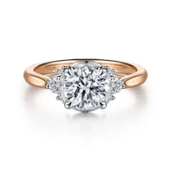 Gabriel & Co. Round Brilliant Cut Diamond Semi-Mount Engagement Ring Harris Jeweler Troy, OH