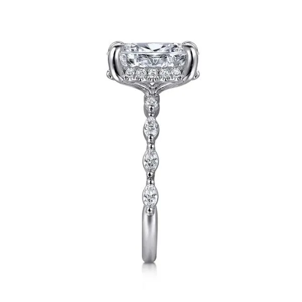 Gabriel & Co. Oval Diamond Semi-Mount Single Prong Style Engagement Ring With a Hidden Halo Image 3 Harris Jeweler Troy, OH