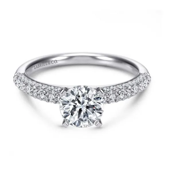Gabriel & Co. Round Brilliant Cut Diamond Semi-Mount Engagement Ring Harris Jeweler Troy, OH